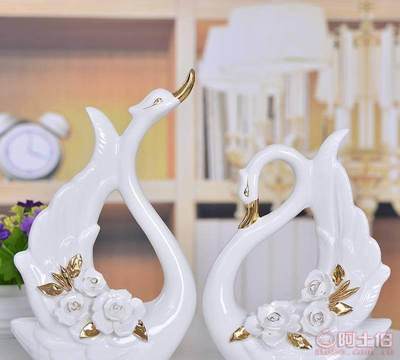 【南括歐式家居陶瓷工藝品擺件客廳裝飾品描金情侶天鵝套裝禮品淘寶貨源J1203】義烏市南括電子商務商行 - 產品庫